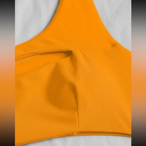 Orange Slice Cut-out One Shoulder One Piece Swimsuit - Picture 6 of 6